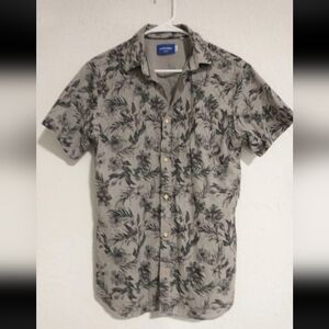 Jack & Jones Men's Gray Floral Button Down Shirt